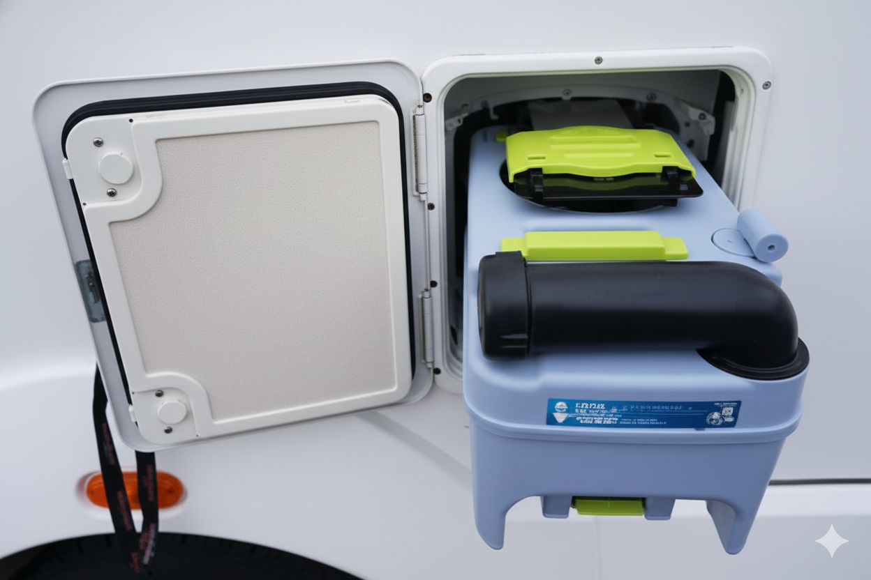 imagen de vaciado de aguas en caravanas